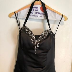 long black dress with beading